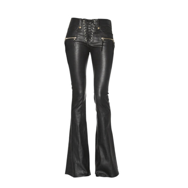 Women's Slim Lace-Up Flared Pants | Gthic.com