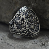Wooden House Sterling Silver Viking Ring