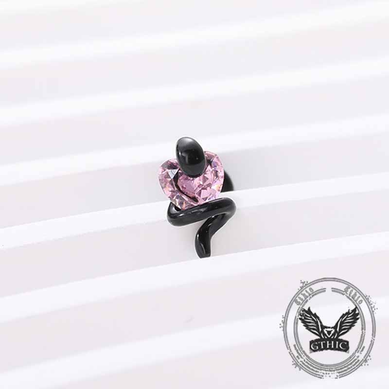 Wrapped Heart G23 Titanium Alloy Lip Stud Earrings