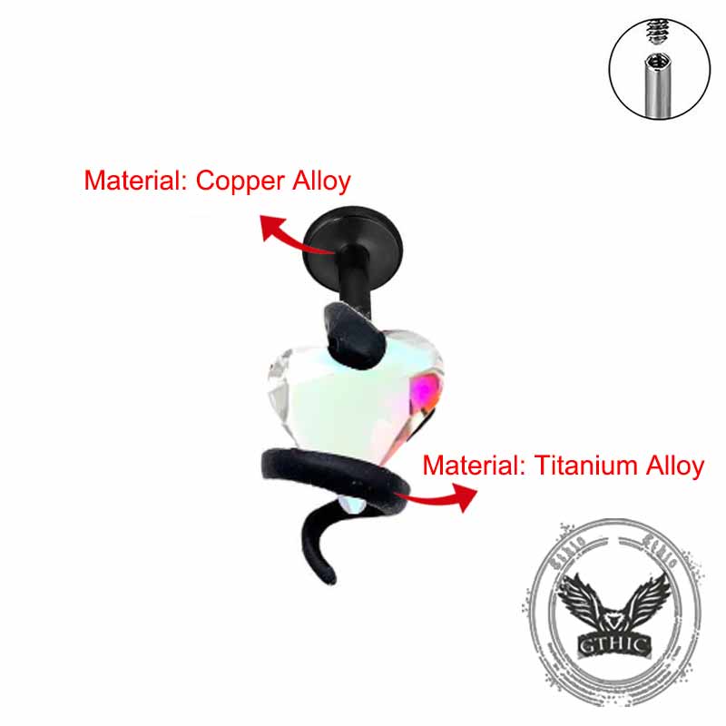 Wrapped Heart G23 Titanium Alloy Lip Stud Earrings