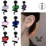 Wrapped Heart G23 Titanium Alloy Lip Stud Earrings 01 | Gthic.com