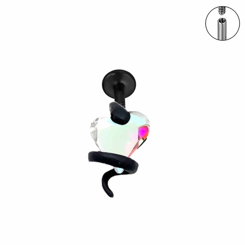 Wrapped Heart G23 Titanium Alloy Lip Stud Earrings 03 | Gthic.com