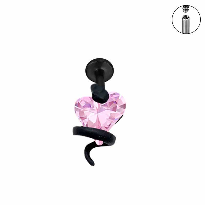 Wrapped Heart G23 Titanium Alloy Lip Stud Earrings