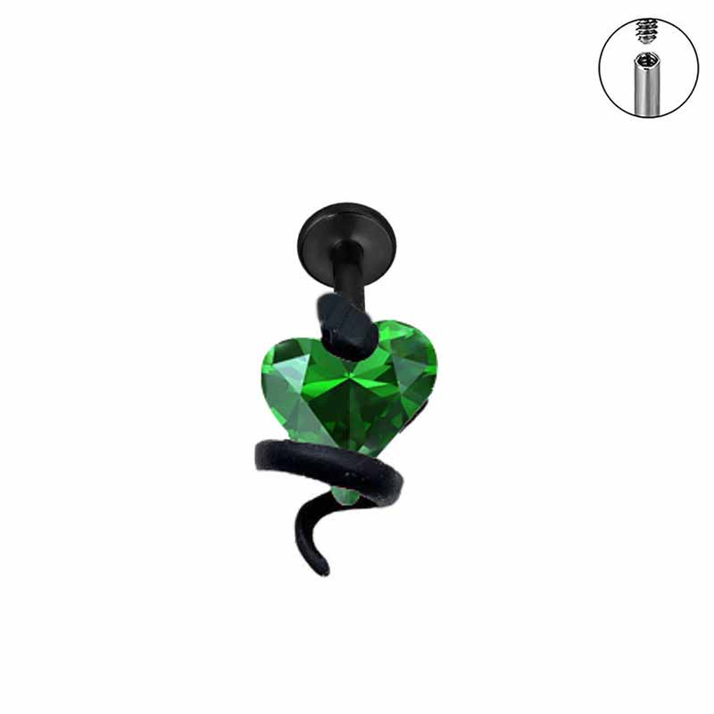 Wrapped Heart G23 Titanium Alloy Lip Stud Earrings