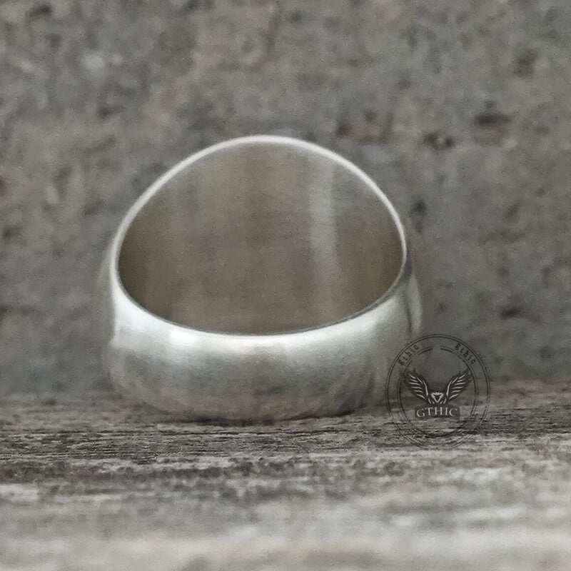 Wreath Skull Memento Mori Letters Sterling Silver Ring