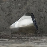 Wreath Skull Memento Mori Letters Sterling Silver Ring