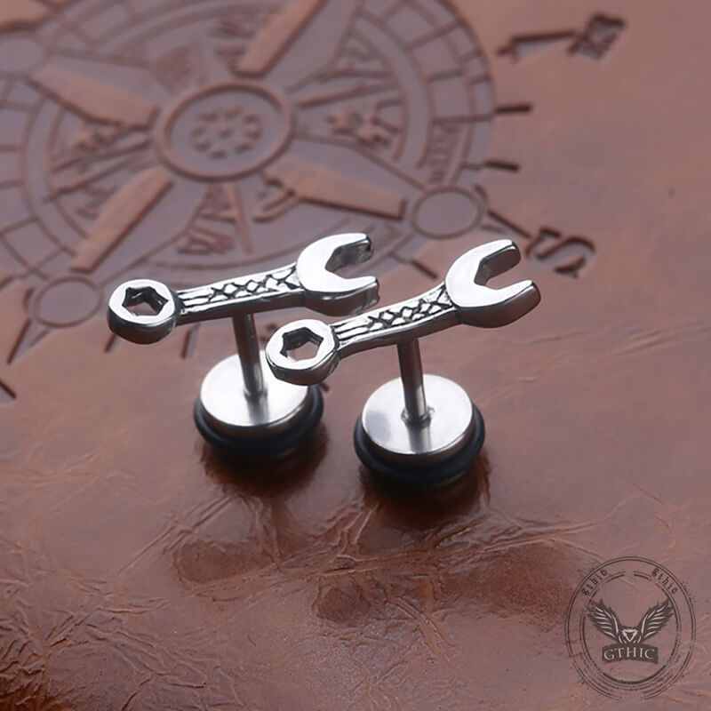 Wrench Shape Stainless Steel Stud Earring