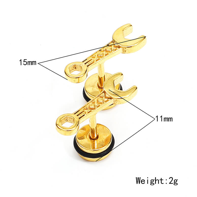 Wrench Shape Stainless Steel Stud Earring