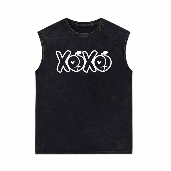 XOXO Sweat Peach Vintage Washed Vest Top | Gthic.com