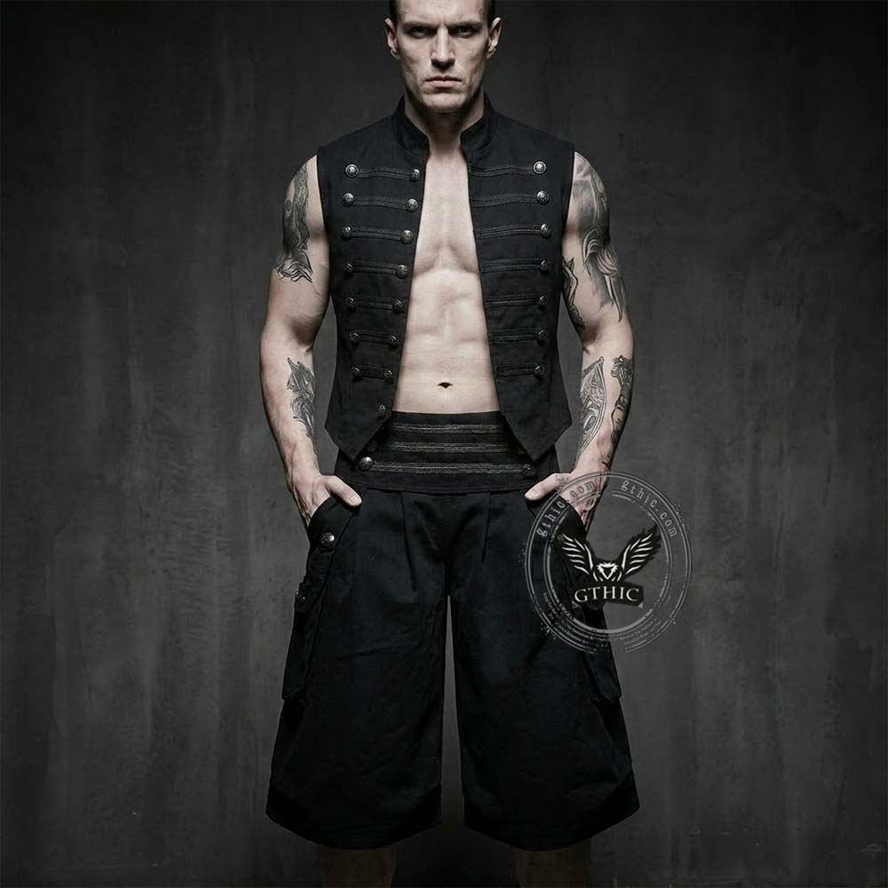 Y2K America Large Pockets Wide Leg Cargo Shorts | Gthic.com