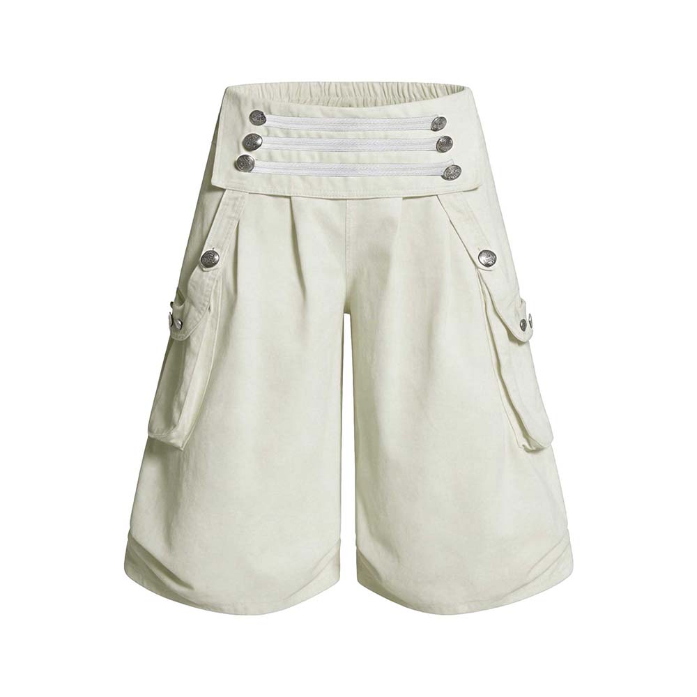Y2K America Large Pockets Wide Leg Cargo Shorts