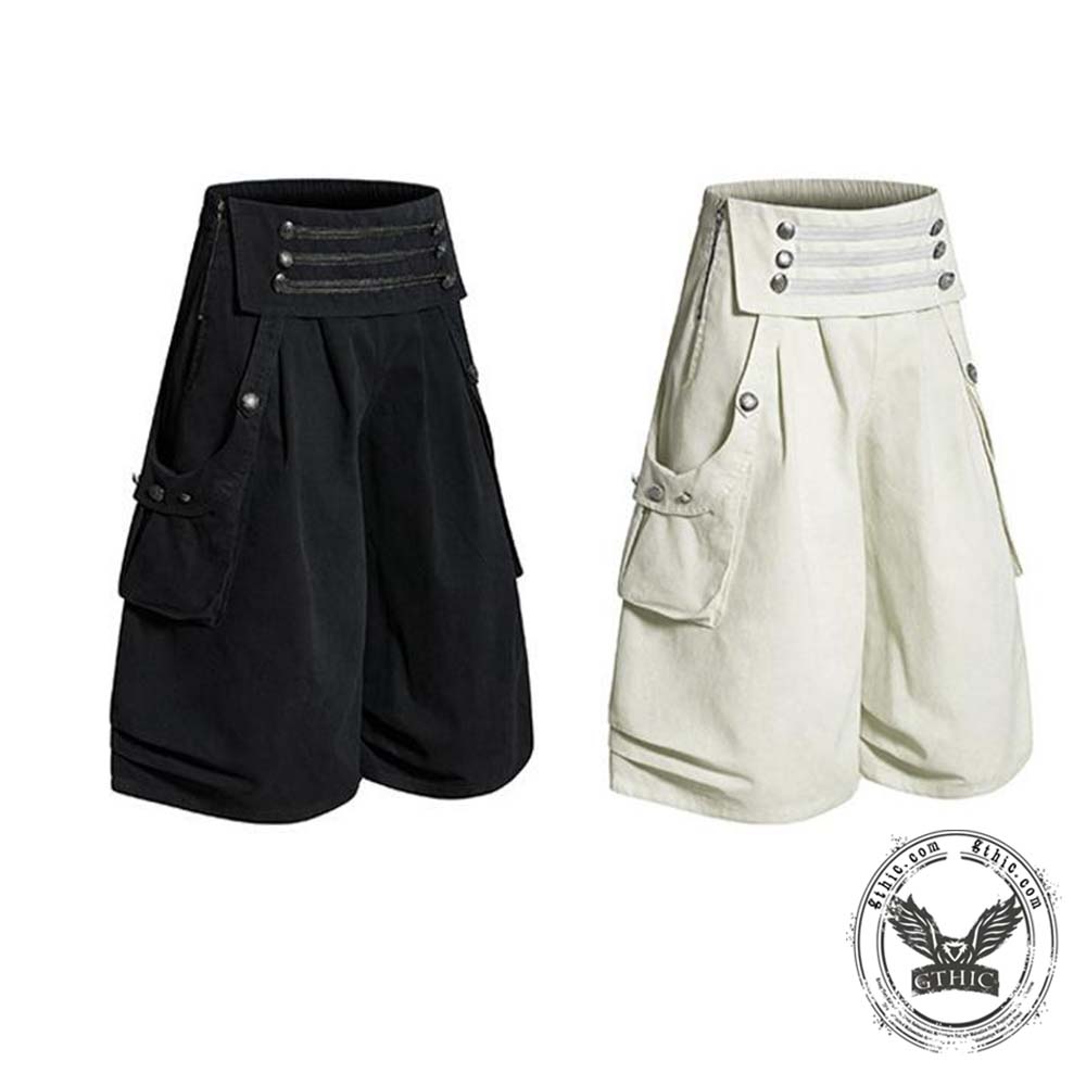 Y2K America Large Pockets Wide Leg Cargo Shorts