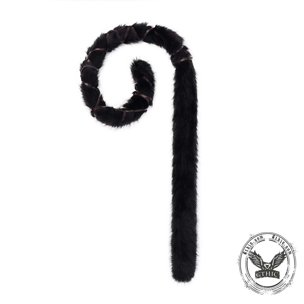 Y2K Faux Fox Fur Punk Plush Belt