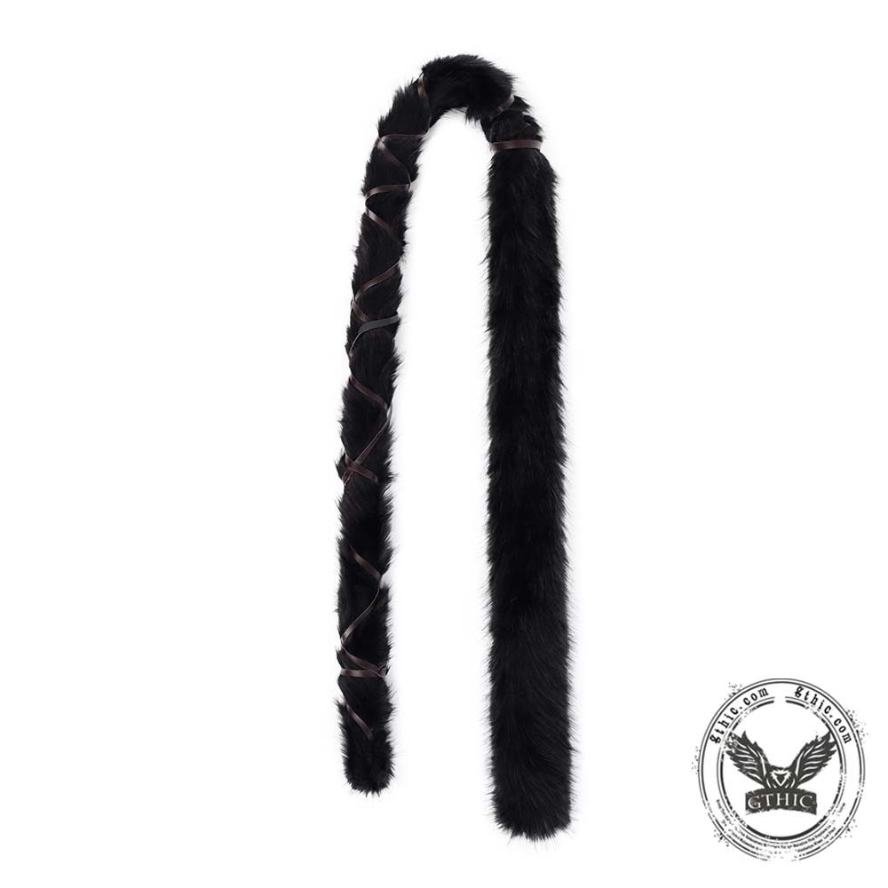 Y2K Faux Fox Fur Punk Plush Belt