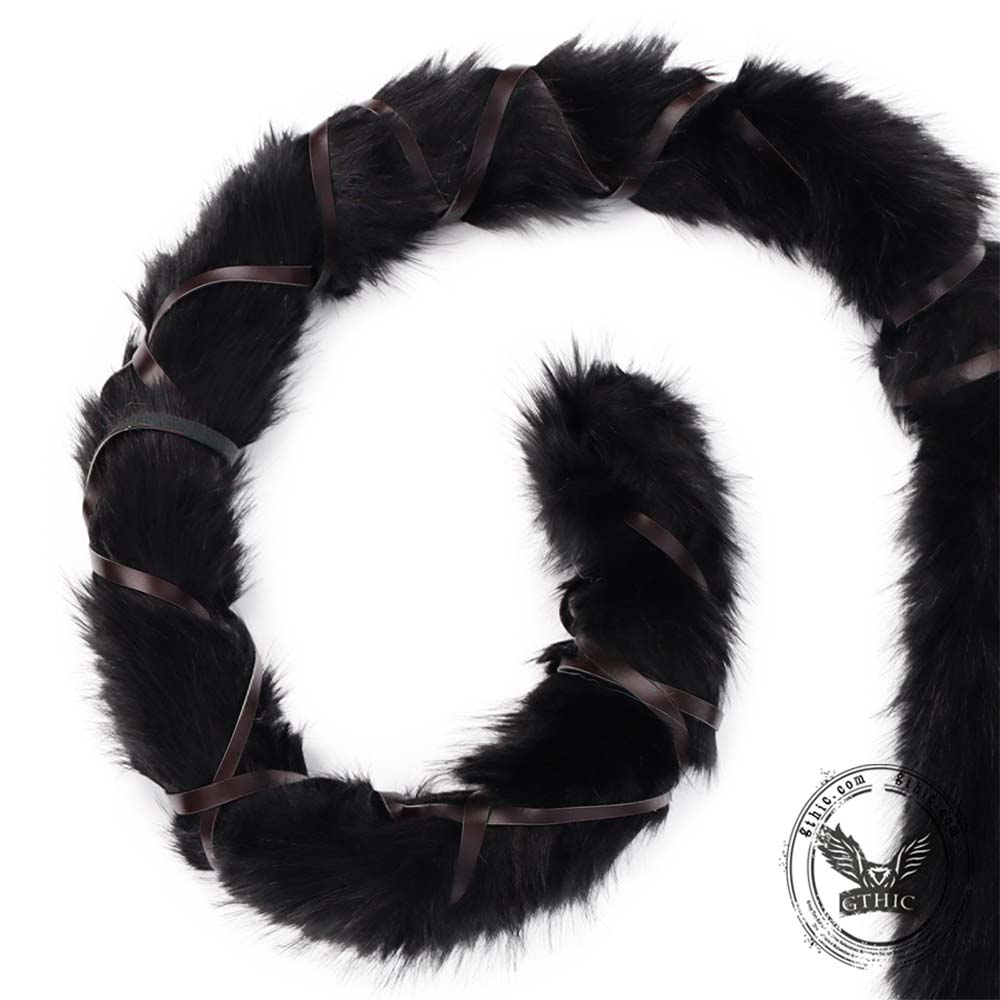 Y2K Faux Fox Fur Punk Plush Belt