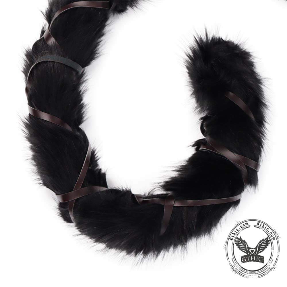 Y2K Faux Fox Fur Punk Plush Belt