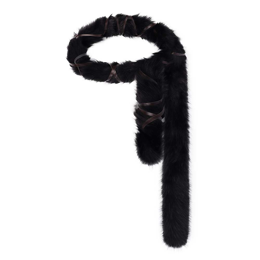 Y2K Faux Fox Fur Punk Plush Belt