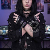 Y2K Gothic PU Strap Half-Finger Sleeve Gloves | Gthic.com