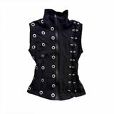 Y2K Gothic Rivet Slim Fit Zipper Vest | Gthic.com
