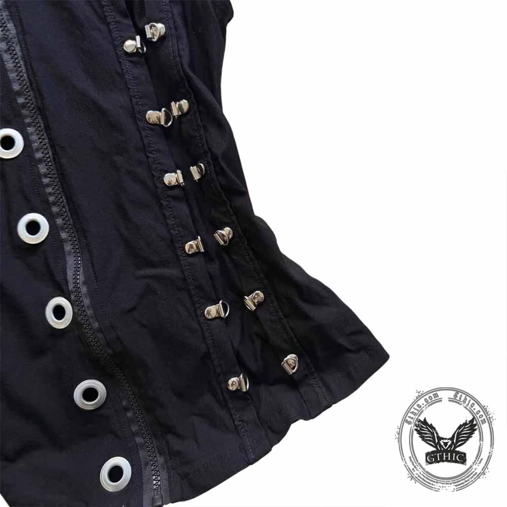 Y2K Gothic Rivet Slim Fit Zipper Vest