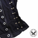 Bustier corsé de cuero de encaje negro