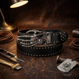 Y2K Gothic Skull Heart Claw PU Leather Studded Belt