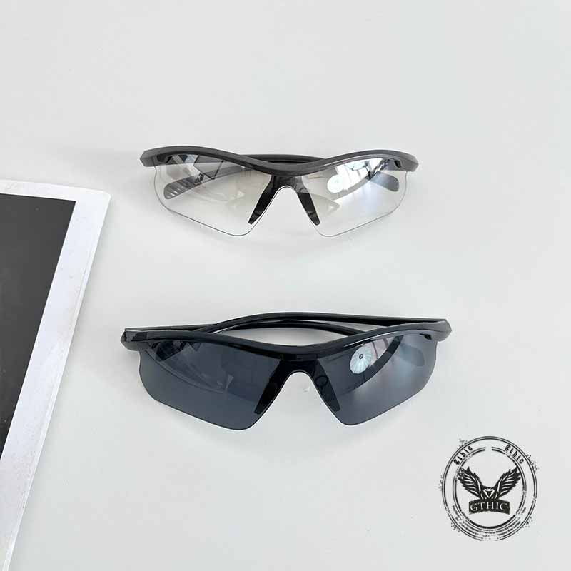 Y2K Half-Frame UV-Proof Outdoor Punk PC Sunglasses 01 | Gthic.com