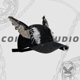 Y2K Iron Ring Ripped Three-Dimensional Ear Baseball Cap