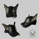 Y2K Iron Ring Ripped Three-Dimensional Ear Baseball Cap