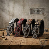 Y2K Leopard Gem Tiger Claw Buckle PU Leather Belt | Gthic.com