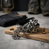 Y2K Leopard Gem Tiger Claw Buckle PU Leather Belt | Gthic.com