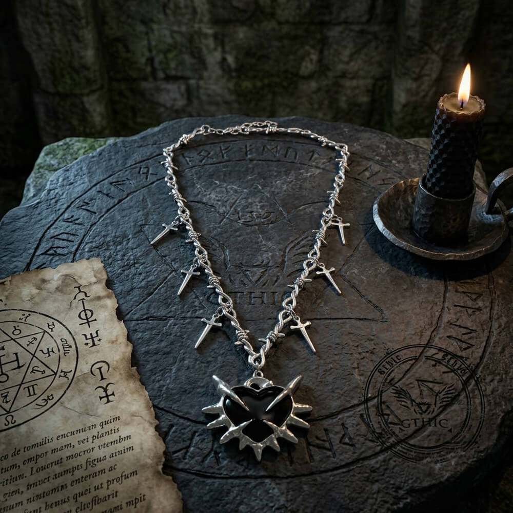Y2K Love Sword Thorn Gothic Alloy Pendant