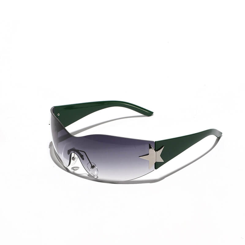 Y2K One-Piece Frameless Star Cycling PC Sunglasses | Gthic.com
