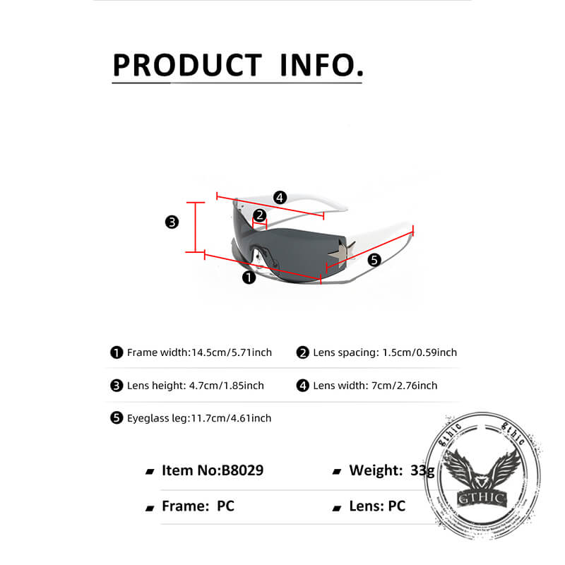 Y2K One-Piece Frameless Star Cycling PC Sunglasses | Gthic.com