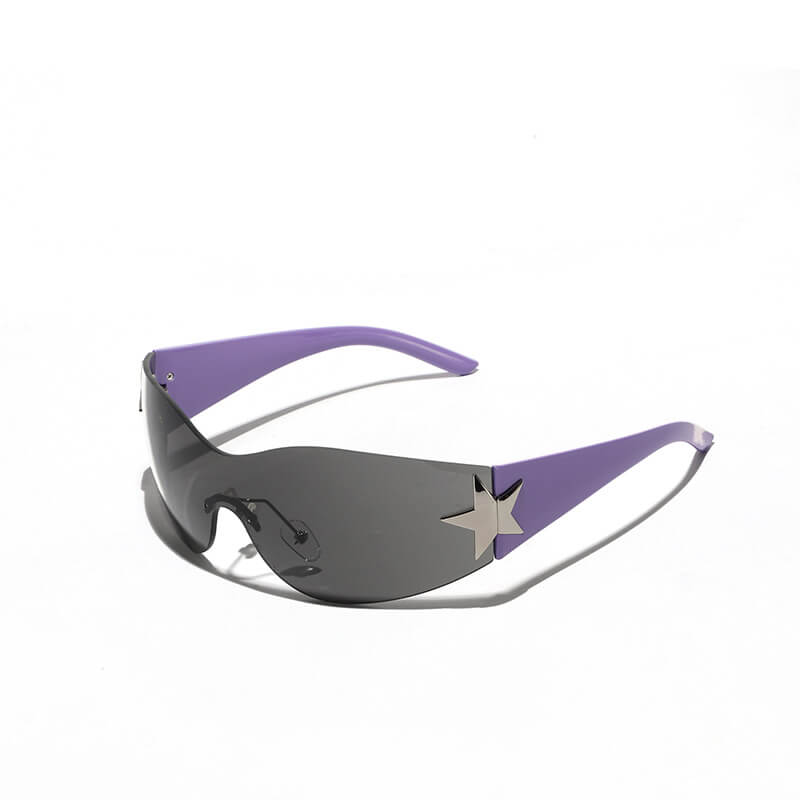 Y2K One-Piece Frameless Star Cycling PC Sunglasses | Gthic.com