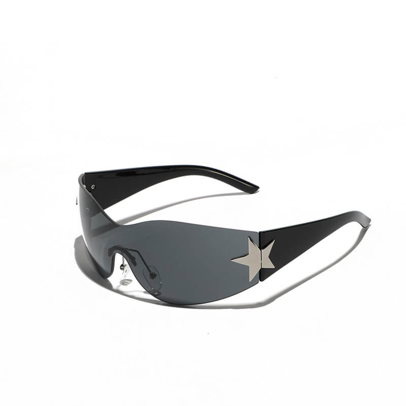 Y2K One-Piece Frameless Star Cycling PC Sunglasses | Gthic.com