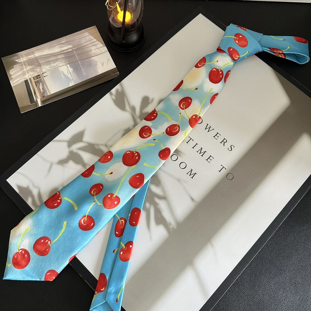 Y2K Plant Animal Print Casual Hand-Tied Tie | Gthic.com