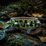 Y2K Spiked Rhinestone PU Leather Cuff Bracelet