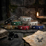 Y2K Spiked Rhinestone PU Leather Cuff Bracelet | Gthic.com