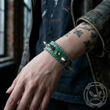 Y2K Spiked Rhinestone PU Leather Cuff Bracelet | Gthic.com