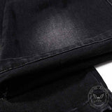 Pantalon Punk Homme en Coton Imprimé Crâne Patch