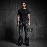 Y2K Street Strappy American-Style Bootcut Jeans | Gthic.com