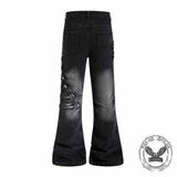Pantalon Punk Homme en Coton Imprimé Crâne Patch
