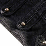 Pantalon Punk Homme en Coton Imprimé Crâne Patch