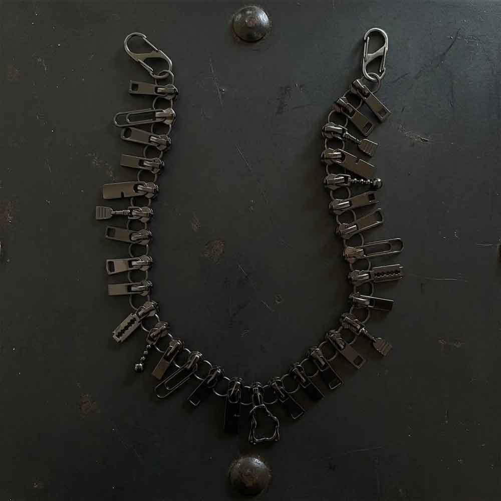 Y2K Zipper Pull Rivet Punk Alloy Pants Chain