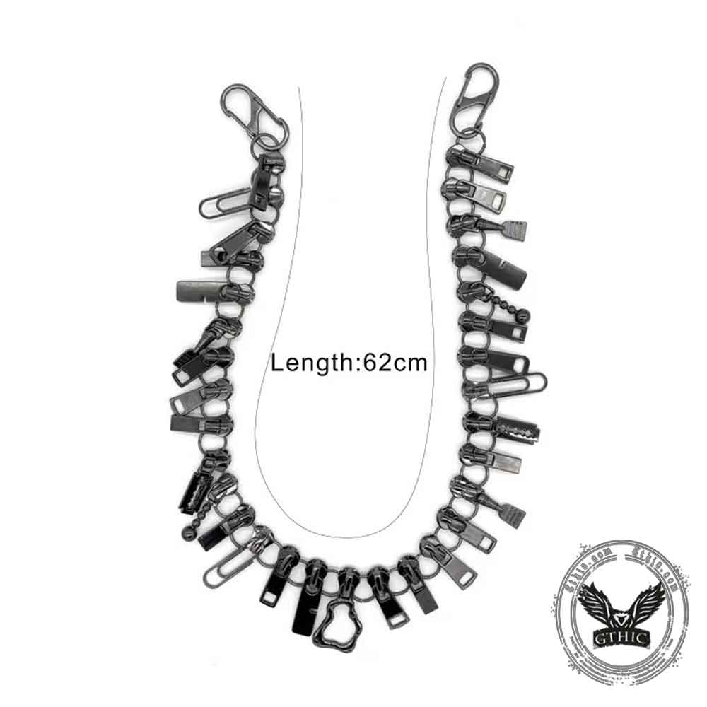 Y2K Zipper Pull Rivet Punk Alloy Pants Chain