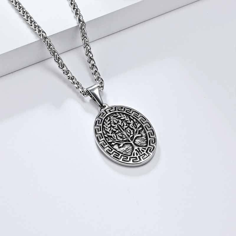 Yggdrasil Great Wall Pattern Stainless Steel Pendant 03 | Gthic.com