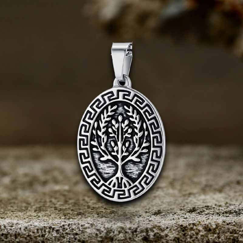 Yggdrasil Great Wall Pattern Stainless Steel Pendant