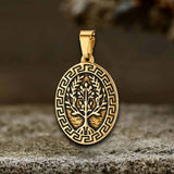 Yggdrasil Great Wall Pattern Stainless Steel Pendant