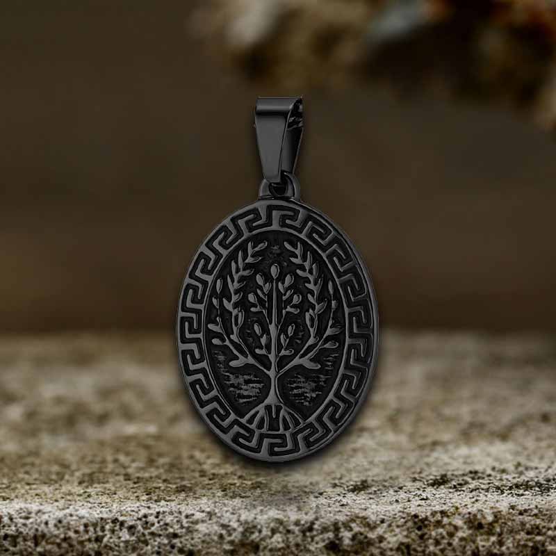 Yggdrasil Great Wall Pattern Stainless Steel Pendant
